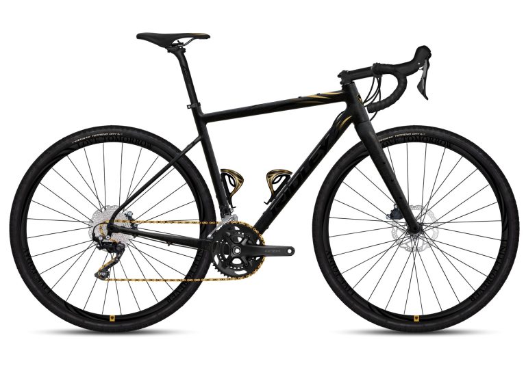 Ridley Invenio Gravel aluminium en décoration Tomorrowland, vue de profil