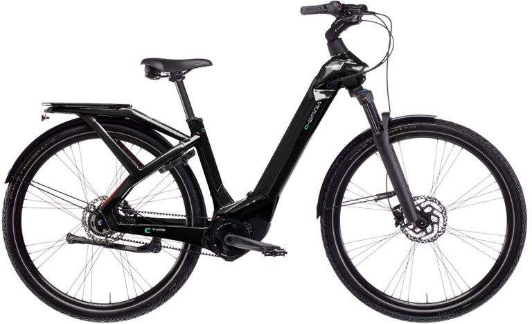Bianchi E-Omnia C-Type Nexus 5, vélo de trekking électrique à courroie Gates, vue de profil