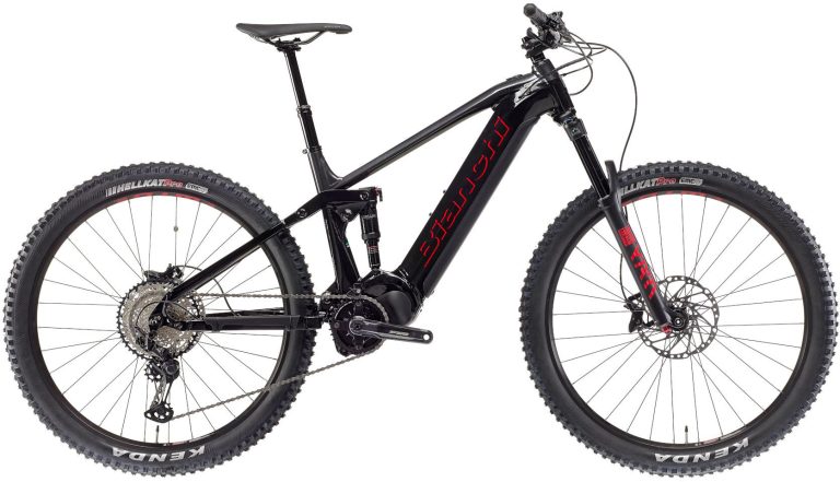 Bianchi T-Tronik Rebel 9.1 EP8 2024, VTT électrique tout-suspendu aluminium 29 pouces, vue de profil