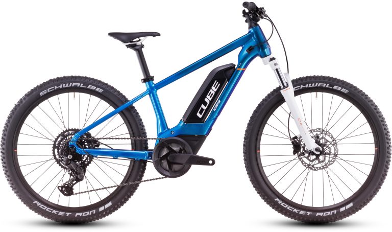 Cube Acid 240 Hybrid Rookie Pro 400 actionteam 2025, VTT électrique enfant à moteur Bosch, vue de profil
