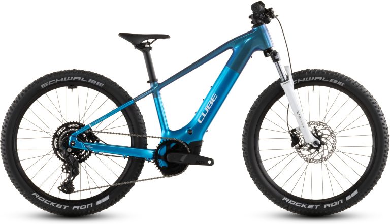 Cube Acid 240 Hybrid Rookie Pro 400X 2026, VTT électrique enfant à moteur Bosch, vue de profil