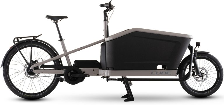Cube Cargo Hybrid Comfort Pro 800 2026, vélo cargo biporteur électrique, vue de profil