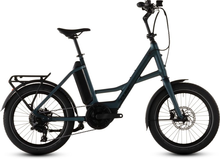 Cube Compact Hybrid 545 2026, vélo de ville électrique compact en 20 pouces, vue de profil