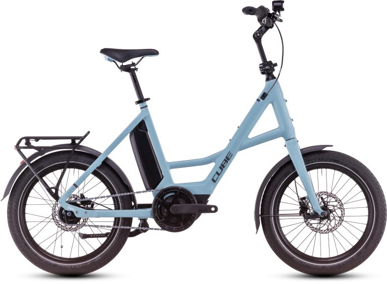 Cube Compact Hybrid Comfort 500 2025, vélo urbain électrique compact à moyeu à vitesses intégrées, vue de profil