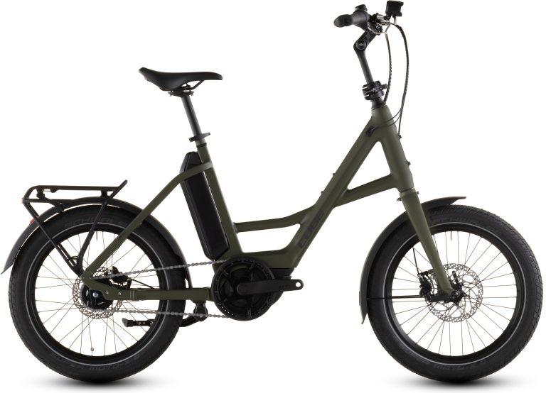 Cube Compact Hybrid Comfort 545 2026, vélo de ville électrique compact à moyeu Nexus, vue de profil