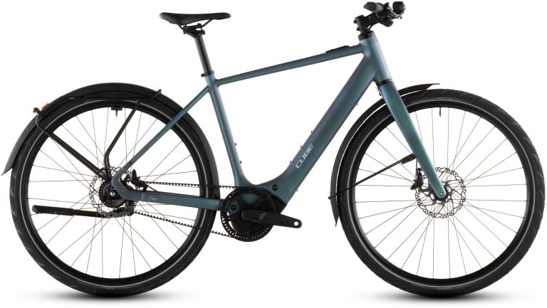 Cube Editor Hybrid SLT 400X FE 2026, vélo urbain électrique à courroie Gates, vue de profil