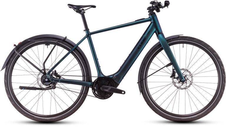 Cube Editor Hybrid SLT FE 400X 2025, vélo de ville électrique à courroie, vue de profil