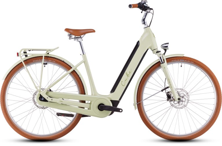 Cube ella Hybrid 500 2025, vélo de ville électrique à cadre à enjambement nul, vue de profil