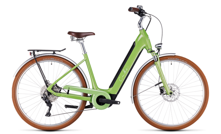 Cube ella Hybrid Ride 500 de 2024, vélo de ville électrique à cadre Easy Entry, vue de profil