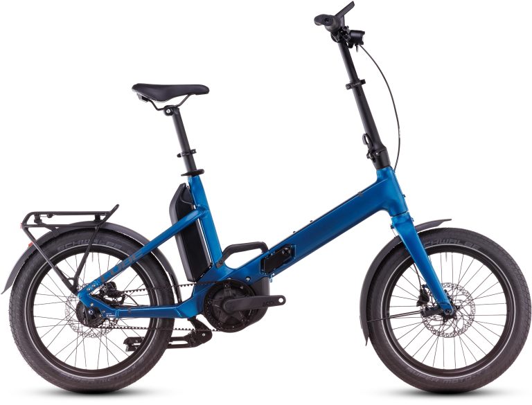 Cube Fold Hybrid Comfort 500 2025, vélo pliant électrique à moyeu à vitesses intégrées, vue de profil