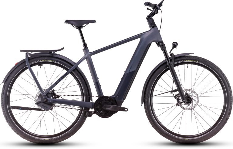 Cube Kathmandu Hybrid Comfort SLX 800 2025, vélo de trekking électrique à courroie, vue de profil