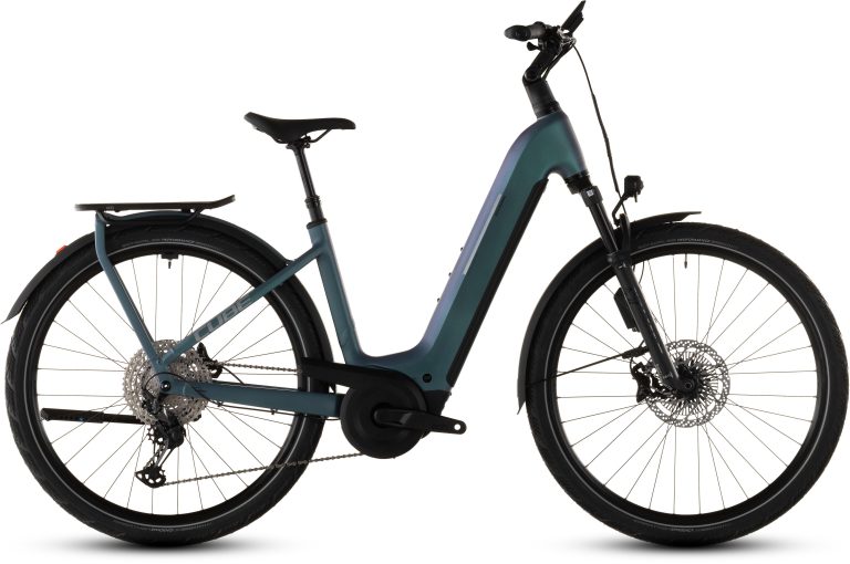 Cube Kathmandu Hybrid EXC 800 2026, VTC électrique à cadre Easy Entry et moteur Bosch, vue de profil