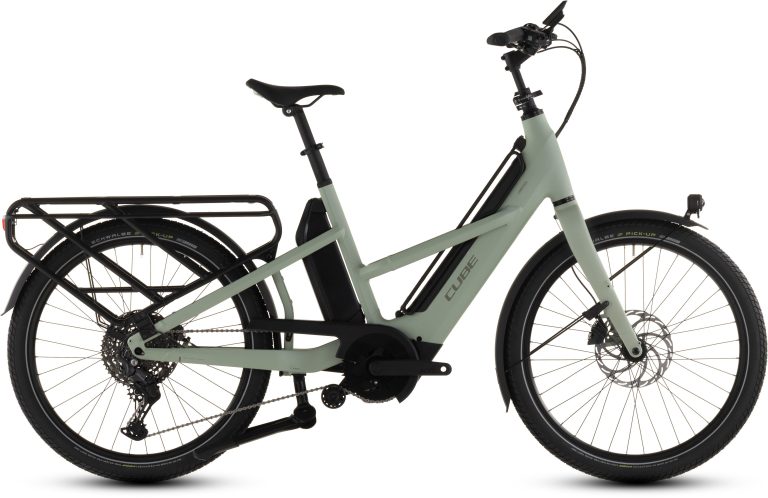 Cube Longtail Hybrid 800 2026, vélo cargo longtail électrique à cadre allongé, vue de profil