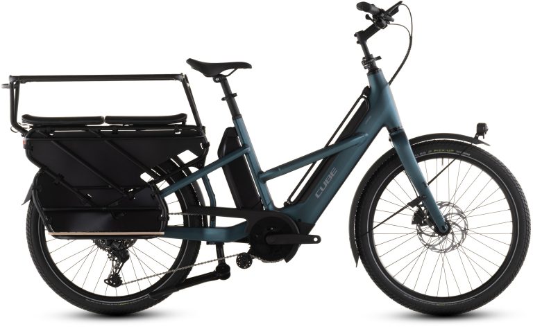Cube Longtail Hybrid Family 800 2026, vélo cargo longtail électrique, vue de profil