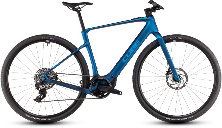 Cube Nulane Hybrid C:62 SLX 400X 2025, vélo électrique carbone à cintre plat, vue de profil
