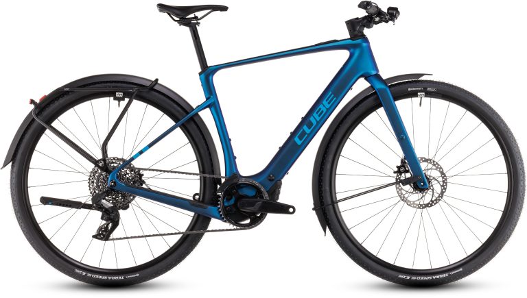 Cube Nulane Hybrid C:62 SLX FE 400X 2025, vélo électrique carbone à cintre plat, vue de profil