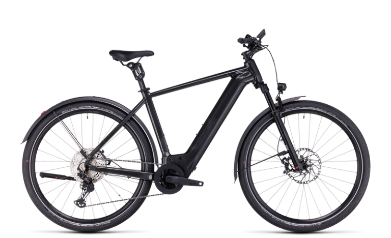 Cube Nuride Hybrid SLT 750 Allroad 2024, vélo de trekking électrique à cadre haut, coloris grey´n´metal, vue de profil