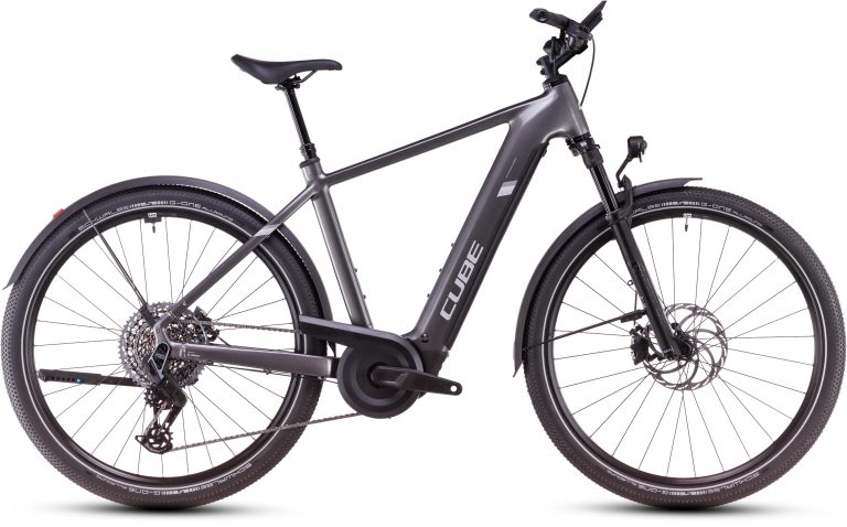 Cube Nuride Hybrid SLT 800 Allroad 2025, vélo de trekking électrique à pneus gravel, vue de profil