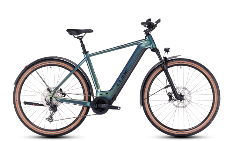 Cube Nuride Hybrid SLX 750 Allroad 2024, vélo de trekking électrique à cadre haut et batterie intégrée, vue de profil