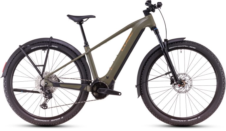 Cube Reaction Hybrid Pro 600 Allroad 2025, VTT électrique semi-rigide équipé, vue de profil