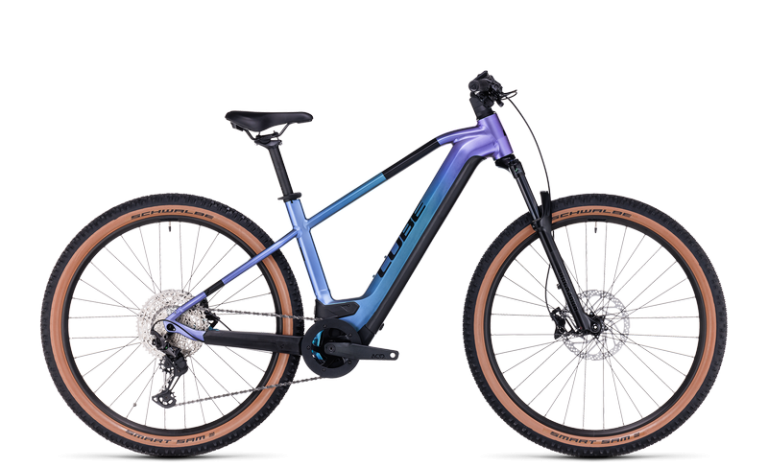 Cube Reaction Hybrid Race 750 2024, VTT électrique 750 Wh à disques de 203 mm, vue de profil