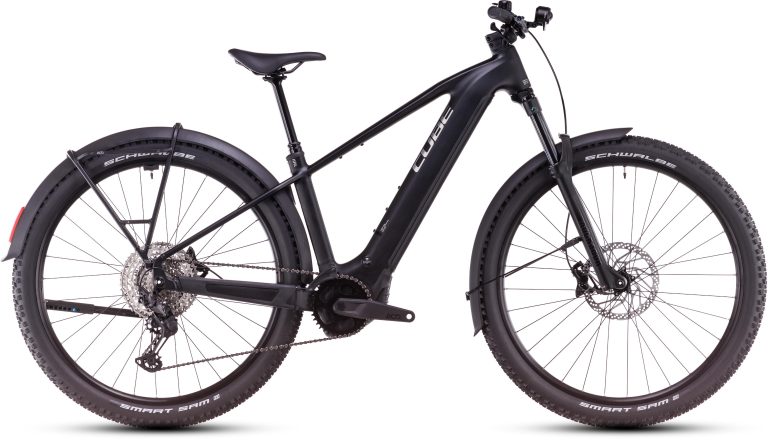 Cube Reaction Hybrid Race 800 Allroad 2025, VTT électrique semi-rigide à batterie intégrée, vue de profil