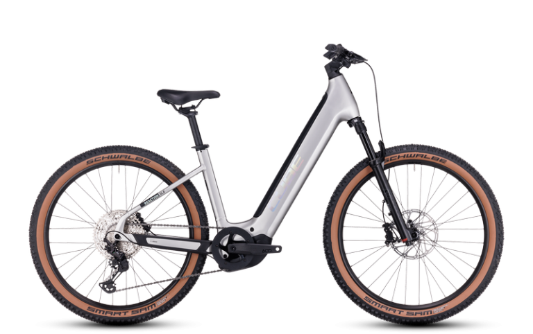 Cube Reaction Hybrid SLX 750 2024 grey´n´spectral, VTT électrique à cadre Easy Entry, vue de profil