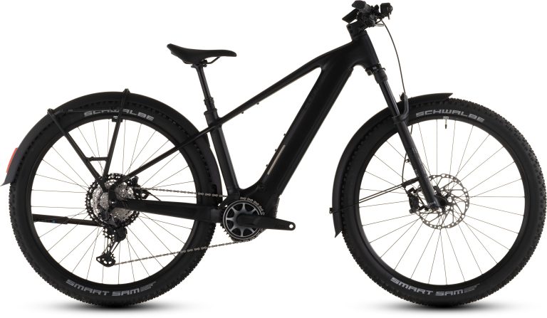 Cube Reaction Hybrid SLX 800 FE 2026, VTT électrique semi-rigide à groupe Shimano XT, vue de profil