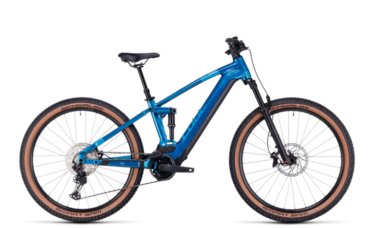 Cube Stereo Hybrid 120 SLX 750 2024, VTT électrique tout-suspendu à tige de selle télescopique, vue de profil