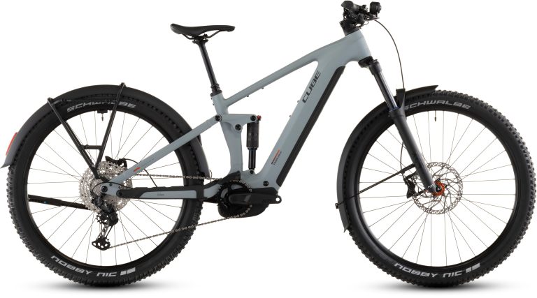 Cube Stereo Hybrid ONE44 Pro 800 FE 2026, VTT électrique tout-suspendu de trail, vue de profil