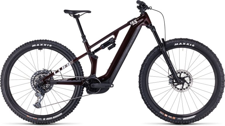 Cube Stereo Hybrid ONE55 C:68X SLX 750 en 29 pouces, VTT électrique carbone, vue de profil