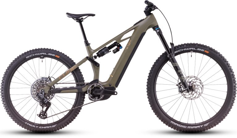 Cube Stereo Hybrid ONE77 HPC TM 800 2026, VTT électrique d’enduro à freins SRAM Maven, vue de profil