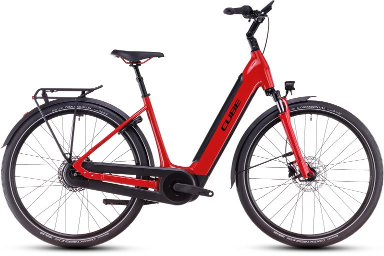 Cube Supreme Hybrid Comfort Pro 500 2025, vélo de ville électrique à cadre Easy Entry, vue de profil