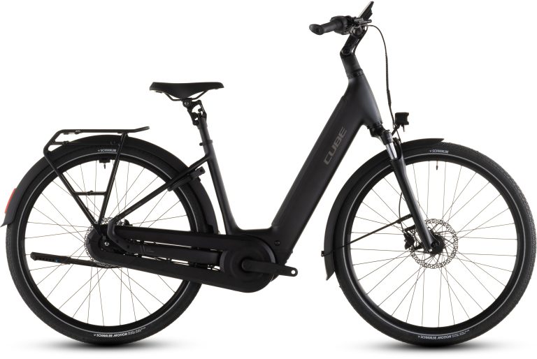 Cube Supreme Hybrid Comfort Pro 600 2026, vélo de ville électrique à cadre Easy Entry, vue de profil