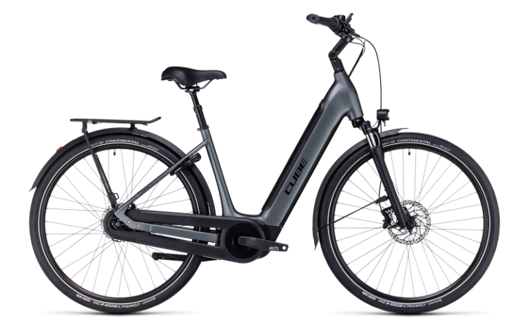 Cube Supreme RT Hybrid Pro 500 en coloris flashgrey´n´black, vélo de trekking électrique à cadre Easy Entry