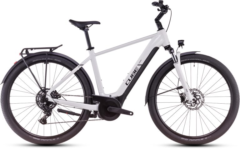 Cube Touring Hybrid ONE 625 2025, vélo de trekking électrique à porte-bagage, vue de profil