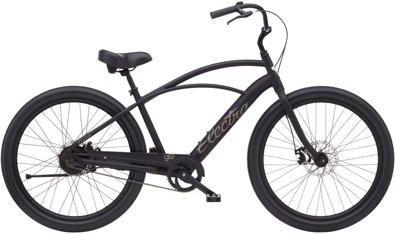 Electra Cruiser Go! Step-Over 2022, cruiser électrique à cadre haut et pneus ballon, vue de profil