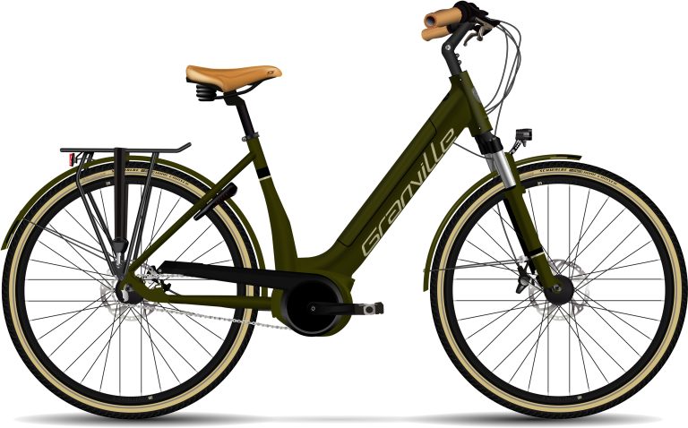 Granville E-Integrated 30+ 500 Wh 2024, vélo de ville électrique à cadre Wave, vue de profil