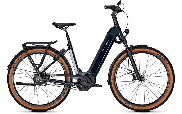 Kalkhoff Endeavour 5 Advance+ Trapez 2023, vélo de trekking électrique à cadre incliné, vue de profil
