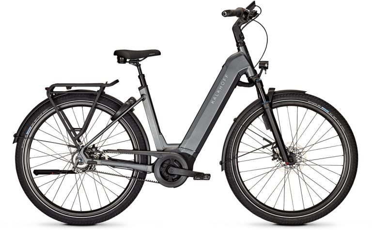 Kalkhoff Entice 5 Season Trapez 2024, vélo de trekking électrique à cadre trapèze, vue de profil