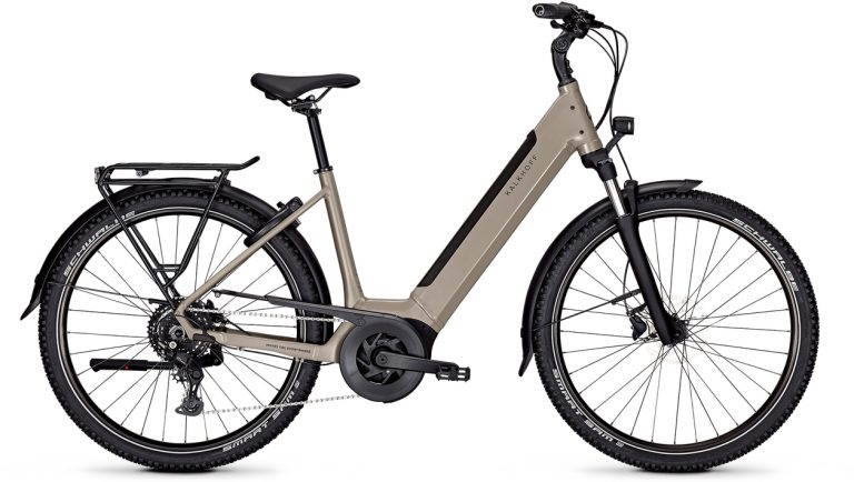 Kalkhoff Image 1 XXL 2024, vélo de ville électrique à cadre Wave, vue de profil