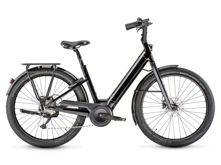 Moustache Lundi 27.3 500 Wh 2025, vélo électrique de ville à enjambement bas, coloris Menthe mat, vue de profil