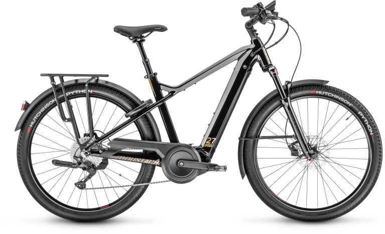 Moustache Samedi 27 Xroad 6 2023 noir brillant, vélo électrique polyvalent, vue côté transmission