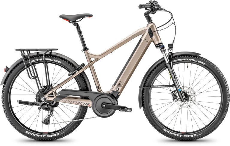 Moustache Xroad 4 625 Wh 2025 titane brillant, VTC électrique de trekking, vue de profil