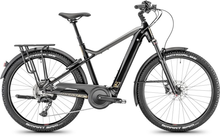 Moustache Xroad 6 625 Wh 2025 noir brillant, VTC électrique de trekking, vue de profil
