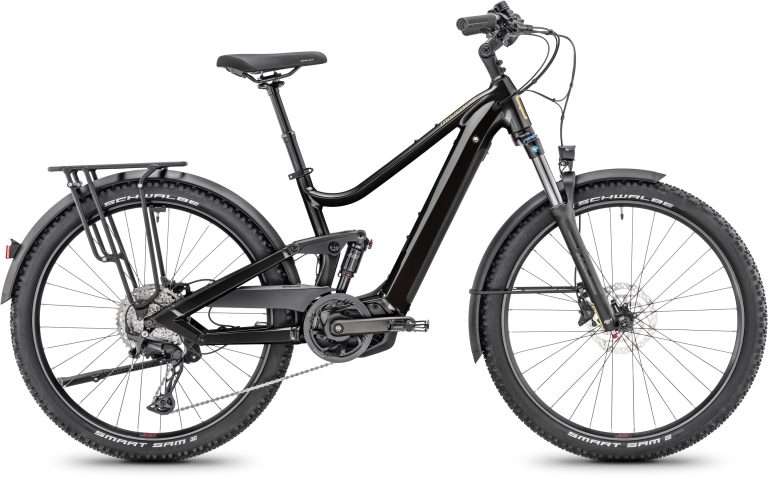 Moustache Xroad FS 4 Black 500Wh 2025, vélo électrique tout-suspendu, vue de profil
