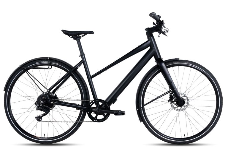 Ridley Urbx Mixte, vélo urbain à cadre mixte aluminium et courroie Gates, vue de profil