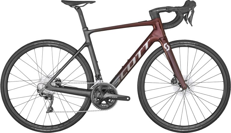 Scott Addict eRIDE 30, vélo de route électrique à cadre carbone, vue de profil