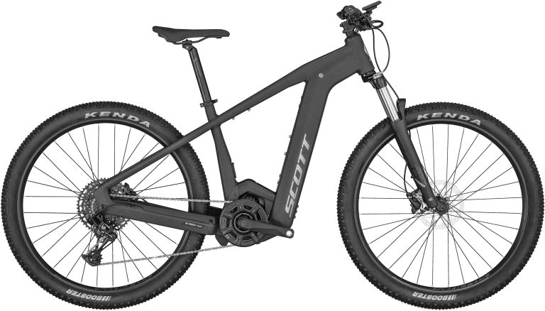 Scott Aspect eRIDE 920 2024 noir, VTT électrique semi-rigide, vue de profil