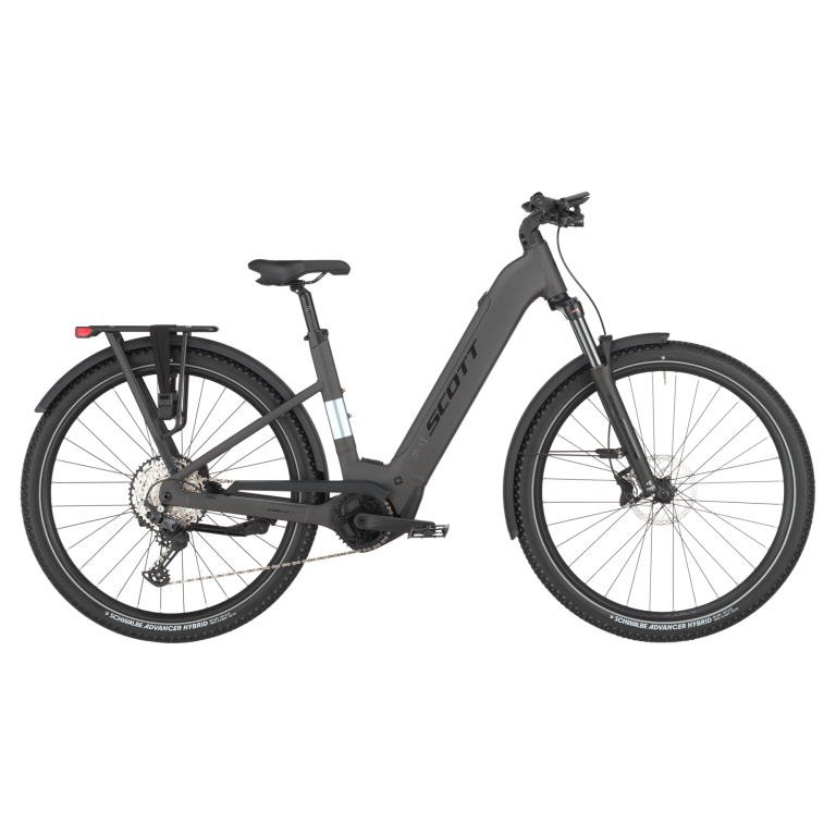 Scott Axis 20 Wave 2026, vélo de trekking électrique à cadre à enjambement bas, vue de profil